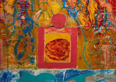 Blue and yellow abstract painting